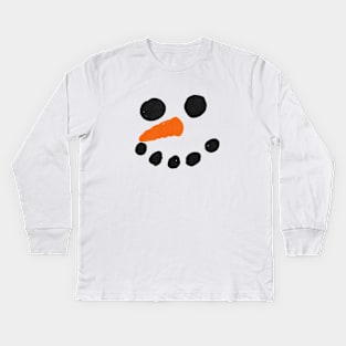 Snowman Fake Face Kids Long Sleeve T-Shirt